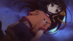 anime girls suzumiya haruhi Anime outdoors long hair Stars Women