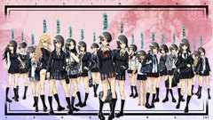 Anime girls text looking