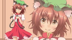 Anime girls touhou animal ears chen