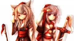 Anime girls touhou animal ears inubashiri momiji video games 