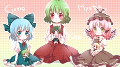 Anime girls touhou cirno kazami yuuka rumia mystia lorelei 