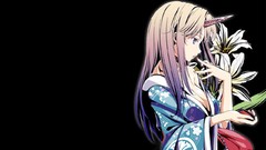 Anime girls touhou demons video games Simple Background 