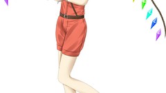 Anime girls touhou flandre scarlet video games Simple Background