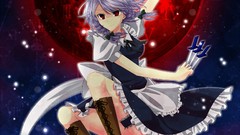 Anime girls touhou izayoi sakuya video games