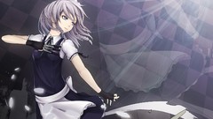 Anime girls touhou izayoi sakuya video games