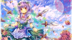 Anime girls touhou izayoi sakuya video games