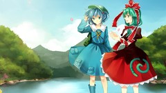 Anime girls touhou kagiyama hina kawashiro nitori video games