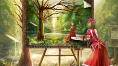 Anime girls touhou kagiyama hina video games