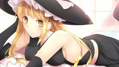 Anime girls touhou kirisame marisa video games soft shading