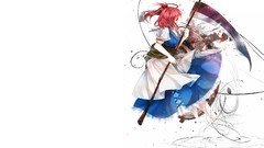 Anime girls touhou onozuka komachi video games Simple Background