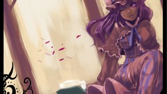 Anime girls touhou purple hair patchouli knowledge purple eyes 