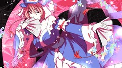 Anime girls touhou saigyouji yuyuko redheads video games