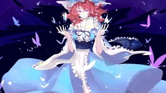 Anime girls touhou saigyouji yuyuko video games Japanese clothes