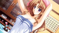 Anime girls towels soft shading