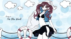 Anime girls twintails bikini top