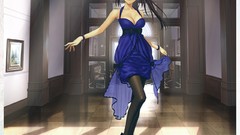Anime girls type-moon cleavage blue dress mahou tsukai no yoru 