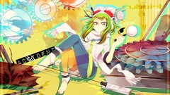 Anime girls vocaloid green hair Megpoid Gumi