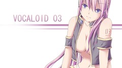 Anime girls vocaloid megurine luka purple hair panties boobs