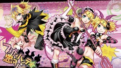 Anime girls vocaloid striped legwear