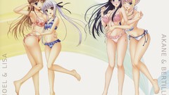 Anime girls walkure romanze cleavage bikini noel swimsuits Kei 