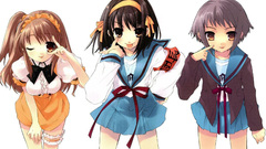 Anime girls white background