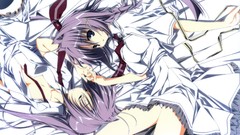 Anime girls white dress ecchi panties