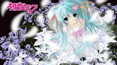 Anime girls white dress hatsune miku vocaloid twintails hair 