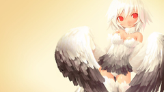 Anime girls wings red