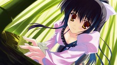 Anime girls yellow eyes black hair nanao naru