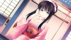 Anime girls yukata Japanese clothes