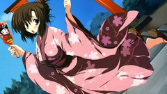 Anime girls yukata Japanese clothes