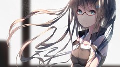 Anime glasses anime girls blue eyes