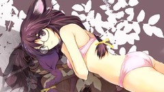 Anime glasses bakemonogatari hanekawa tsubasa bra animal ears 