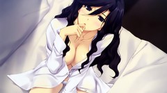 Anime glasses beds shirts long hair innocent grey hyouka 
