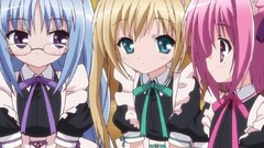 Anime glasses blondes blue hair pink hair anime girls ro-kyu-bu 