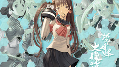 Anime glasses blondes skirts long hair anime girls school 