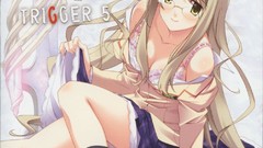 Anime glasses blondes skirts long hair anime girls school 