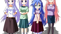 Anime glasses blue hair pink hair long hair anime girls blue 
