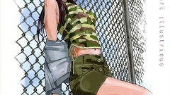 Anime glasses Calendar anime girls blue eyes brunettes neon 