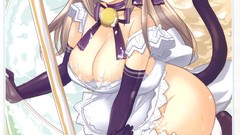 Anime glasses cream blush anime girls maids nekomimi animal 