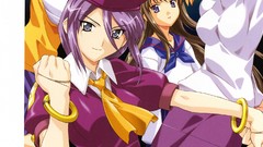 Anime glasses hats red eyes blondes blue hair smiling gray eyes 