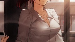 Anime glasses red eyes anime girls kara no kyoukai redheads 