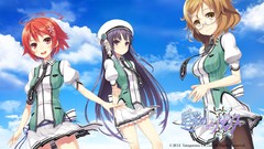 Anime glasses skirts blush long hair anime girls school 