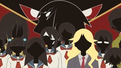 Anime glasses tie schoolgirls blondes long hair anime girls 