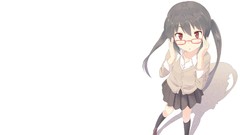 Anime glasses white background anime girls school uniforms k - 