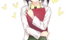 Anime glasses white background skirts school uniforms boku wa 