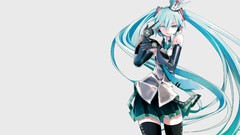 Anime gloves blue hair long hair anime girls blue eyes hatsune 
