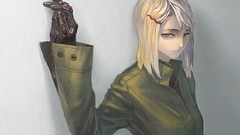 Anime gloves drawings blondes gray eyes anime girls short hair