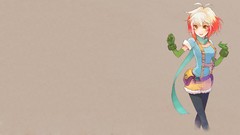 Anime gloves scarfs pink hair smiling anime girls short hair 