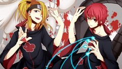 Anime glowing akatsuki deidara naruto shippuden Sasori blood 